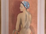 tableau représentant une femme coiffée d'un turban, dans un cadre doré
