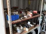 a shelf that has a lot of tools on it