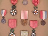 a picture of a plate with medals and medals on it