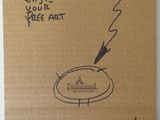 dessin représentant une personne faisant voler un cerf-volant sur un morceau de carton