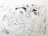 une image d'un dessin en noir et blanc d'un groupe de personnes