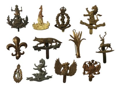 de nombreux types différents d'insignes militaires sur fond blanc