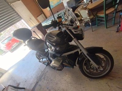 a motorcycle that is parked in a garage