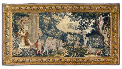 an image of a tapestry hanging on a wall in a room