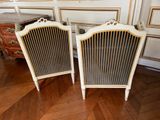 pair of antique french painted chairs in the style of louis xv