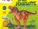 un gros plan d'un dinosaure sur fond jaune, avec un arbre