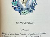 an open book with a drawing of a skull on it