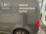 a van that is parked in a garage