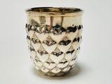 a silver cup that is sitting on a table