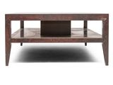 an image of a wooden coffee table with a shelf on top of it