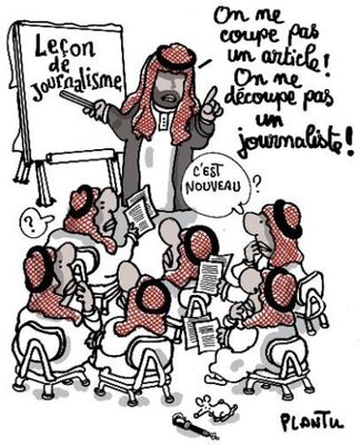 dessin humoristique représentant un homme donnant une conférence devant un groupe de personnes