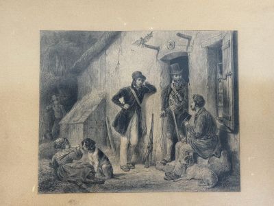 un dessin représentant un homme debout devant un groupe de personnes