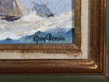 a picture of a painting of a sailboat in the water