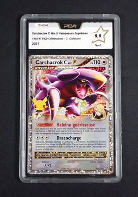 a close up of a card in a plastic case on a table