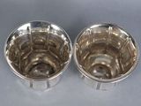 pair of silverplated bowls with handles and handles