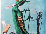 une image représentant un tableau où l'on voit une femme en robe verte et un homme en costume noir