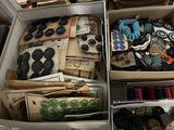 many different types of buttons in a drawer
