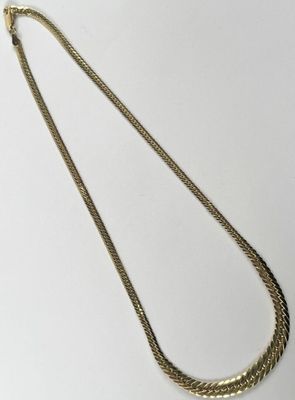 Collier en or 750 millièmes à maille serpent. - Photo 1