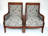 paire de chaises de style « mid-century » avec coussins rembourrés