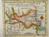 une vieille carte de la région de France dans un cadre blanc