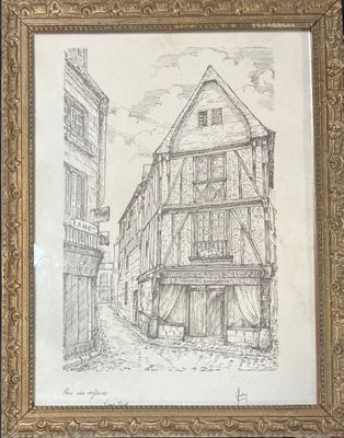 Claude BESNARD (1937-1922) Rue des orfèvres, vieux Tours - Photo 1
