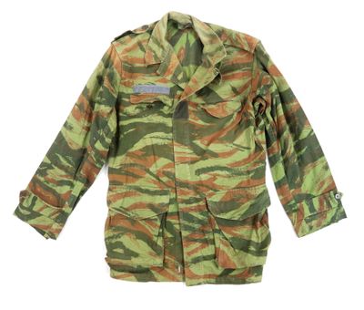 a military jacket with a camouflage pattern on it