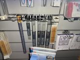 a picture of a desk with a bunch of office supplies on it