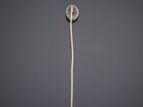 a close up of a toothbrush with a toothpick sticking out of it