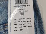 a close up of a label on a pair of jeans