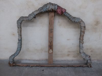 a picture of a piece of art made out of wood