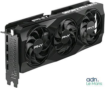 the graphics card has three fans on top of it