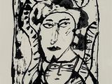 l'image d'un dessin en noir et blanc représentant le visage d'une femme