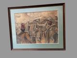 painting of a group of men standing in front of a crowd of people