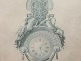 le dessin d'une horloge sur le mur d'un immeuble