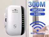 the wifi repeater is connected to the wall in the living room