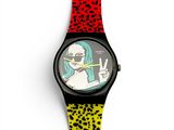 a close up of a wrist watch with a cartoon character on it