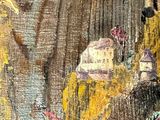an image of a painting of a woman in a yellow dress and a man in a black suit