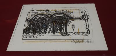 a drawing on a piece of paper on a table