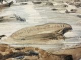 a picture of a painting of a boat in the water