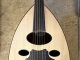 a guitar with a moustache on it and a mustache on it