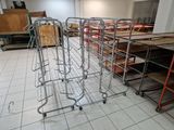 a metal rack that is sitting in the middle of a room