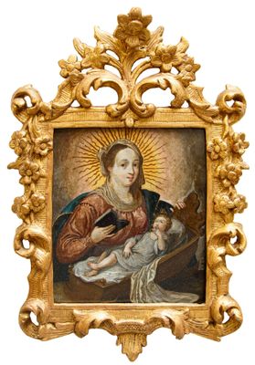 une image d'une peinture représentant une femme tenant un bébé