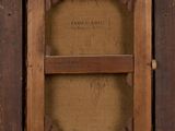 a painting of a wooden frame with a picture in it