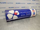 an image of a roll of blue and white paper with a four leaf clover on it