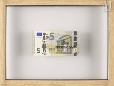 BANKSY (1974), d'après Billet de 5€ de Dismaland réhaussé d'…