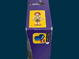 a purple box with a picture of a person on it