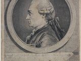 an engraving of a man with a long hair and a beard