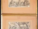 deux reproductions encadrées représentant un homme à cheval et un homme sur un cheval