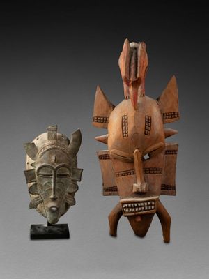 XXème siècle. MASQUE senoufo Bronze à patine vert … - Photo 1