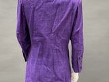 an image of a mannequin wearing a purple jacket and black pants